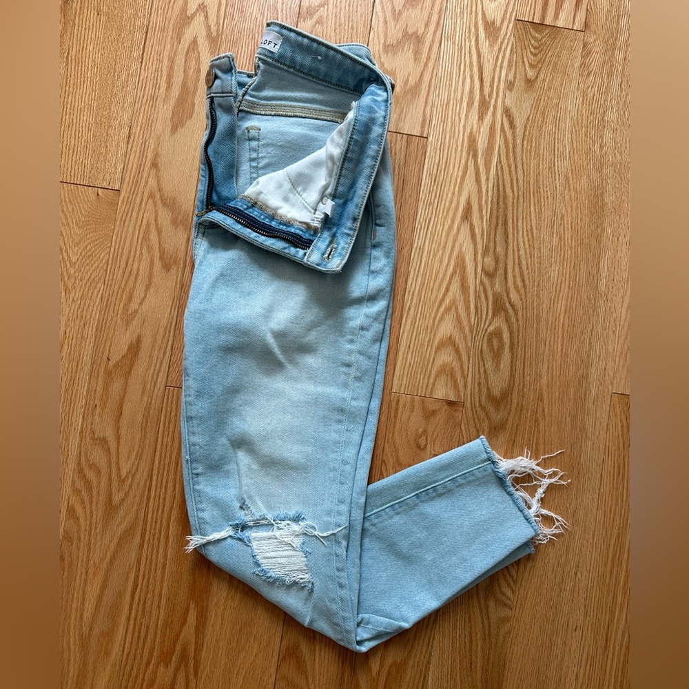 LOFT Curvy High Waist Skinny Ankle Jeans
